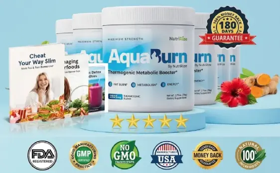 AquaBurn product package with three included bonuses